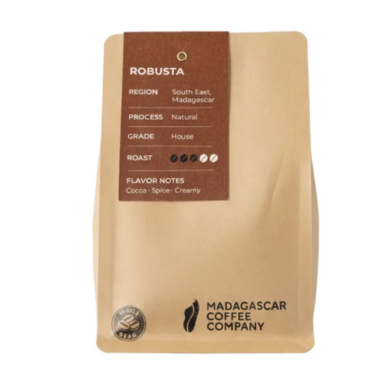 Medium Dark Roast: Madagascar Robusta Coffee (340g / 12 oz bag)